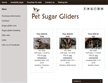 Tablet Screenshot of petsugargliders.com